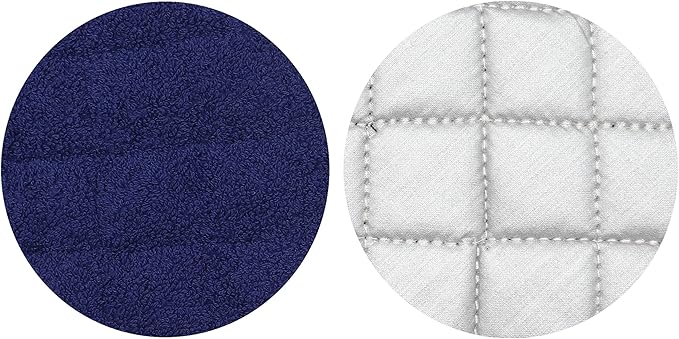 Cotton Pot Holders Cotton Made Machine Washable Heat Resistant Everyday Kitchen Basic Terry Pot Holder, Hot Pads, Trivet for Cooking and Baking Set of 4 (Navy Blue)