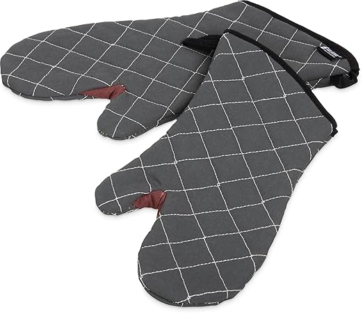 San Jamar Bestguard Oven Mitt with Reinforced Webguard Plus, Cotton, 15 Inches, Black