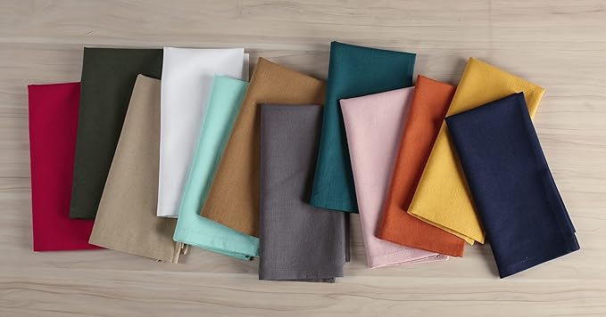 Multicolor Cloth Napkins Set of 12 Cotton Linen Everyday Dinner Napkin -Easter Spring Summer Holiday Party Gift - Soft Durable Rusable Washable Absorbent Reusable Napkin 18 x18 Assoterd Multi Pack