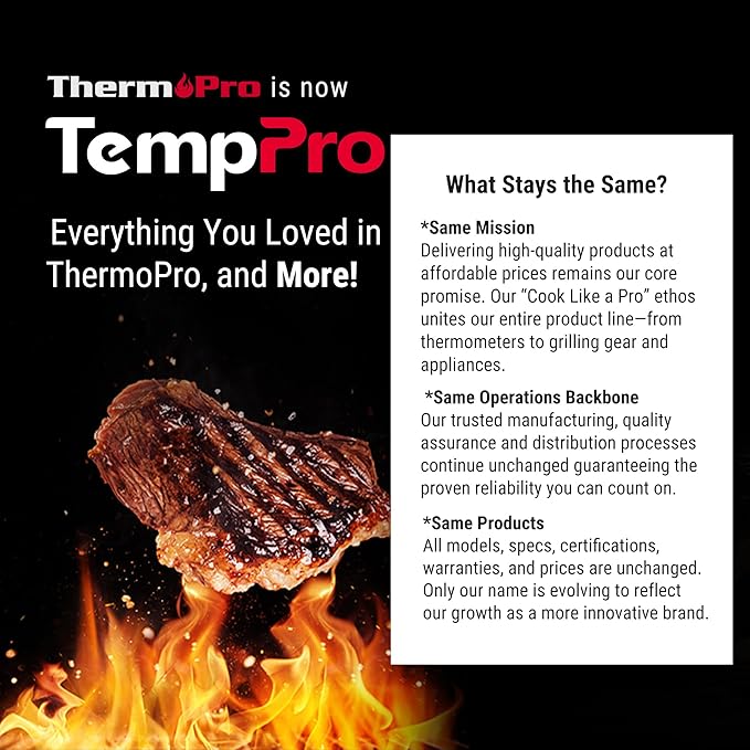 TempPro 932°F Heat Resistant BBQ Gloves, 14" Waterproof Oven & Grill Gloves, Oil & Slip-Resistant Neoprene Oven Mitts for BBQ, Fire Pit, Rotisserie, Smoker Accessories Gifts (Previously ThermoPro)