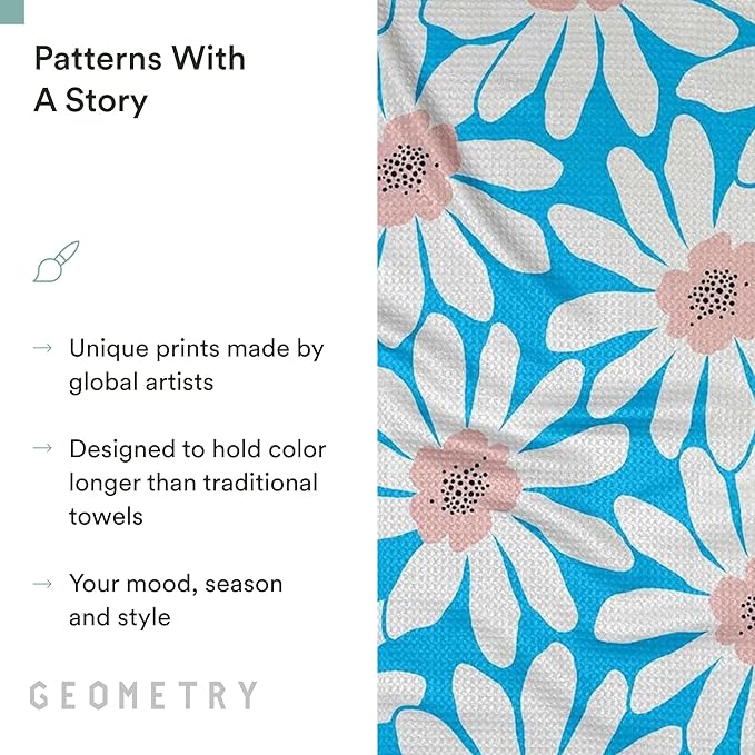 GEOMETRY Spring Kitchen Towels - Quick Dry Microfiber Cloth Spring & Summer Dish Towels for Kitchen Drying - Premium Quick Dry Towel - Sweet Spring, 18" x 30" - 1-Pack