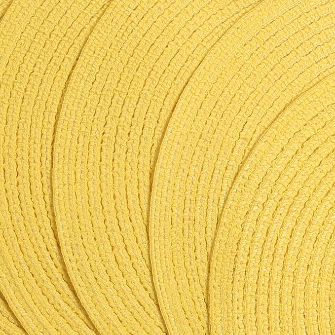 SHACOS Round Braided Placemats Set of 4 Washable Kitchen Table Place Mats Doilies Table Mats for Home Wedding Party Dining Table Decor (Yellow, 4)