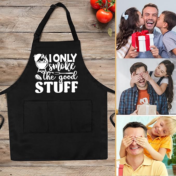 Grilling Aprons for Men,Cnavas Corss Back with Large Pockets Adjustable Chef Aprons, Funny Gifts for Men