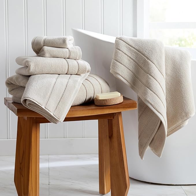 Springtree Home Luxury Turkish Cotton Bath Towels | 100% Turkish Cotton | Premium Bath Towels | Ultra Soft Thick Plush & Highly Absorbent | Luxury Hotel & Spa Quality Bathroom Towels | Sand