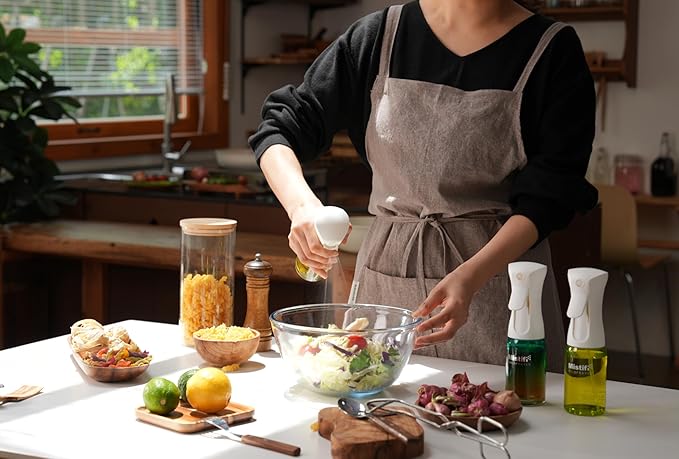 Mistifi Oil Sprayer 150ml glass bottle. Upgraded Version.Fine Mist Spray Bottle for Air Fryer, Olive Oil, Avocado Oil, Healthy Nonstick Frying, Commercial & Home Kitchen Use (Dark Black and Green)