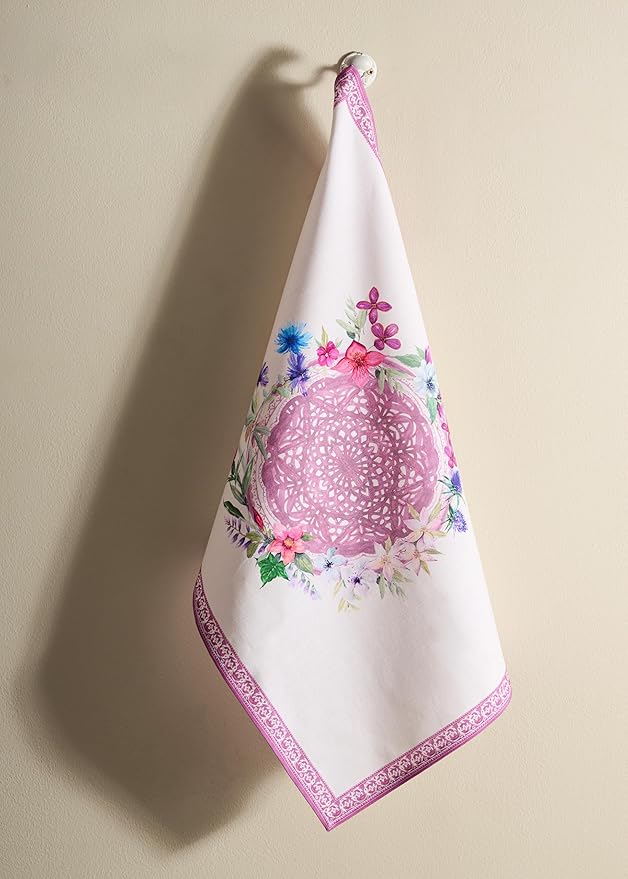 Maison d' Hermine Kitchen Towels Set of 3 100% Cotton 27.50" x 20" Reusable Cloth Tea Dish Towels Absorbent with Hanging Loop for Kitchen Gifts for Mothers Day Spring/Summer (Chardon)