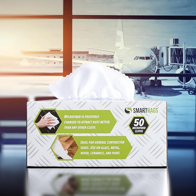 Arkwright Smart Rags Microfiber Cleaning Cloths, Pallet of 14400, Lint Free 180 GSM Reusable Towels for Auto, Office and Household Cleaning, 12 x 12 in, White