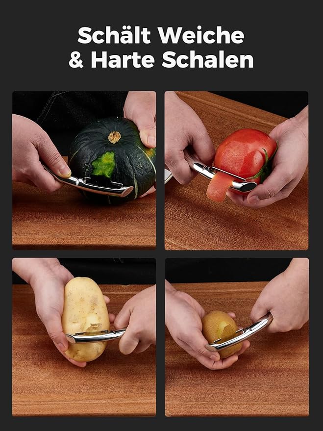 Vegetable Peeler Set, Ultra Sharp Stainless Steel Y Peeler & I Peeler for Potatoes, Fruits and Vegetables, Serrated Blade Kitchen Peeler with Ergonomic Handle