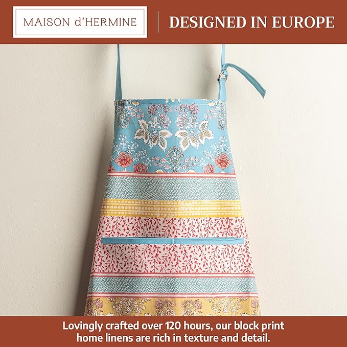 Maison d' Hermine 100% Cotton Apron for women with Pocket Kitchen Chef Apron for Men Cooking Mothers Day Gifts