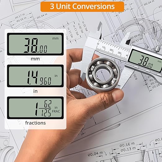 Neoteck 6 inch Digital Caliper and Feeler Gauge Set Stainless Steel LCD Display Digital Caliper Measuring Tool with Fraction/Inch/MM Conversion Used for Inside,Outside Diameter,Depth,Step Measurement