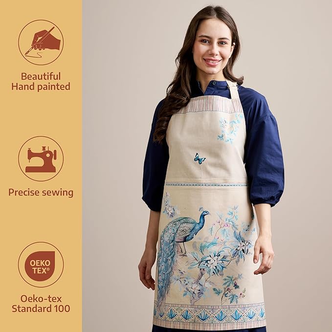 Maison d' Hermine 100% Cotton Apron for women with Pocket Kitchen Chef Apron for Men Cooking Mothers Day Gifts