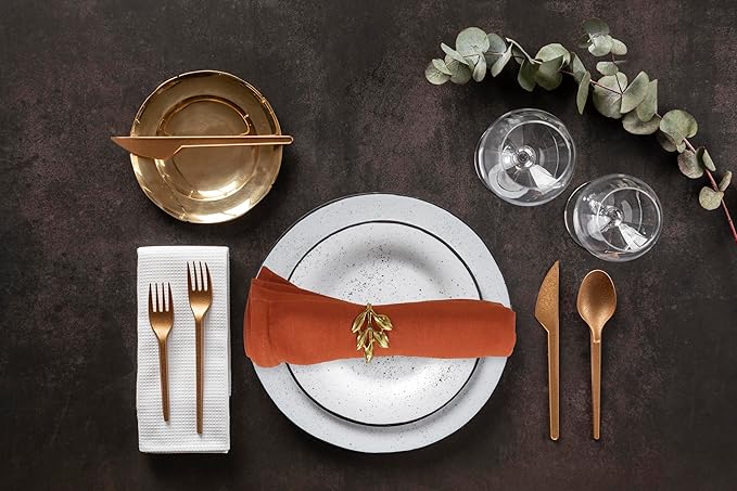 Accent Home 100% Cotton Napkins, Delicate Cloth Napkins for Dinners, Parties and Weddings，18 x 18 Inch Set of 6 - Rust