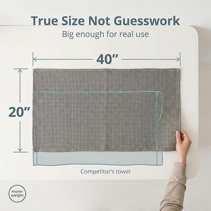 Pure Linen Small Bath Towels Set - 2-Pack 20x40-inch Quick Dry Towels for Sensitive Skin - Thin Towels for Bathroom - Lightweight Waffle Weave Towel for Kids Black-Natural