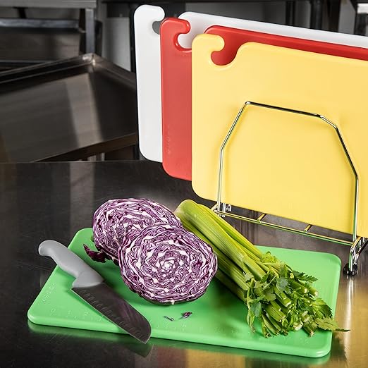 Carlisle FoodService Products CB1218QS 4 Piece Cut-N-Carry Board System Set with Free Smart Chart, 18" Length x 12" Width x 1/2" Thick