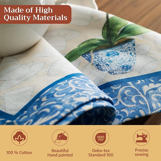 Maison d' Hermine Cloth Napkins Set of 4 100% Cotton Everyday Reusable Square Napkins Cloth Washable Dinner Party Wedding Restaurant Gifts for Mothers Day Spring/Summer (Canton, 20" x 20")