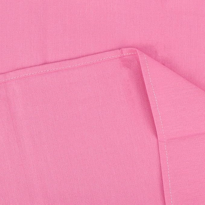 Solid Color Cotton Blended Dinner Cloth Napkins - Set of 12 (17 x 17 inches) - for Wedding Parties Events & Home Use (Pink)