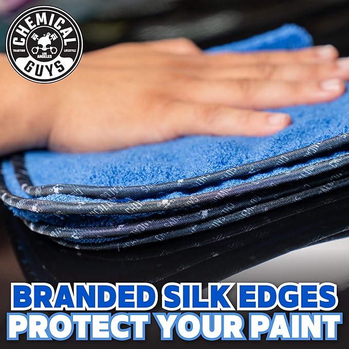 Chemical Guys Professional Grade Premium Microfiber Towels for Cars, Blue, 16" x 16", Ultra-Soft and Scratch-Free Car Detailing Cloths for Trucks, Motorcycles, and More - 24 Pack