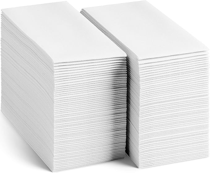 100-Pack Servietto Disposable Linen-Feel Guest Towels - Disposable Cloth-Like Hand Towels - Soft and Absorbent Paper Napkin for Kitchen, Bathroom, Party, Wedding, Or Event