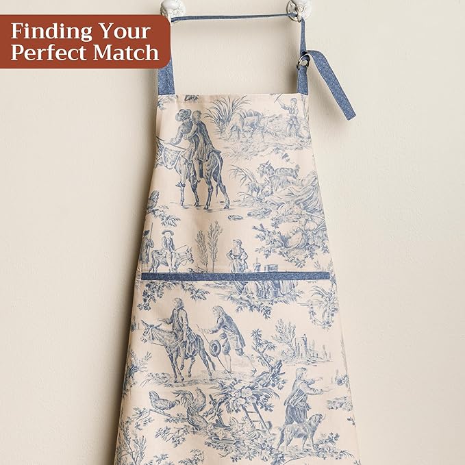 Maison d' Hermine 100% Cotton Apron for women with Pocket Kitchen Chef Apron for Men Cooking Mothers Day Gifts