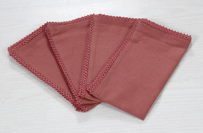 ACCENTHOME Blush Cloth Napkins Set of 6 18x18 inch Cotton Dinner Napkins - Washable Soft Premium Hotel Quality Reusable Napkins Perfect Table Napkins for Family Dinners, Weddings & Everyday Use