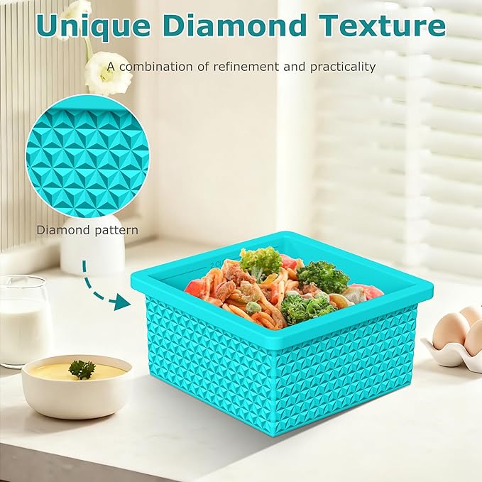 Silicone Freezer Molds for Soup Cube - 2-Cup Freezer Storage Container Tray with Lid,4 Pack Stackable Ice Cube Trays for Portion Control,Food Storage Meal Prep,Oven & Dishwasher Safe