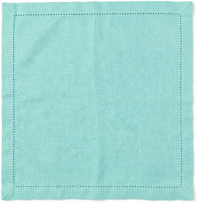 Palisa Mist Green Cotton Napkins Set of 12 | Premium Hemstitch Detailing Cloth Dinner Napkins 18x18 Inch | Soft Washable & Reusable Table Napkins for Everyday Use Weddings Restaurants & Hotels
