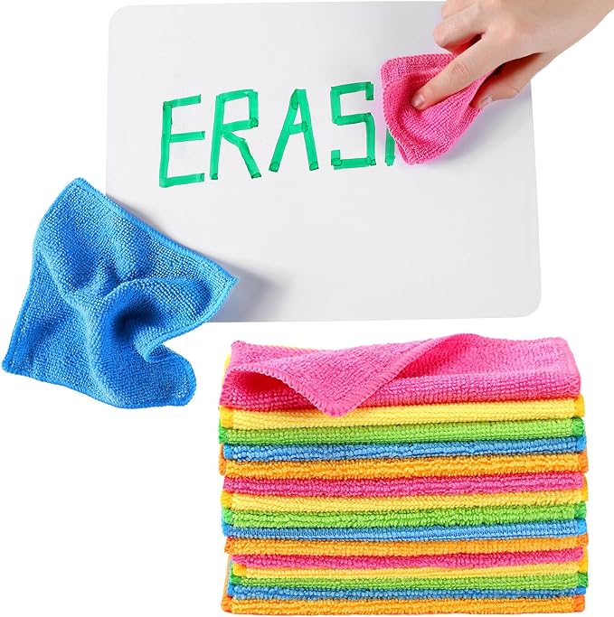Tanlade Cleaning Cloth Dry Erase Cloth Cleaning Rags Reasonable Kitchen Towels Microfiber Towels Cars Wash(6 x 6 Inch,Green/Blue/Yellow/Pink/Orange,30 Pcs)