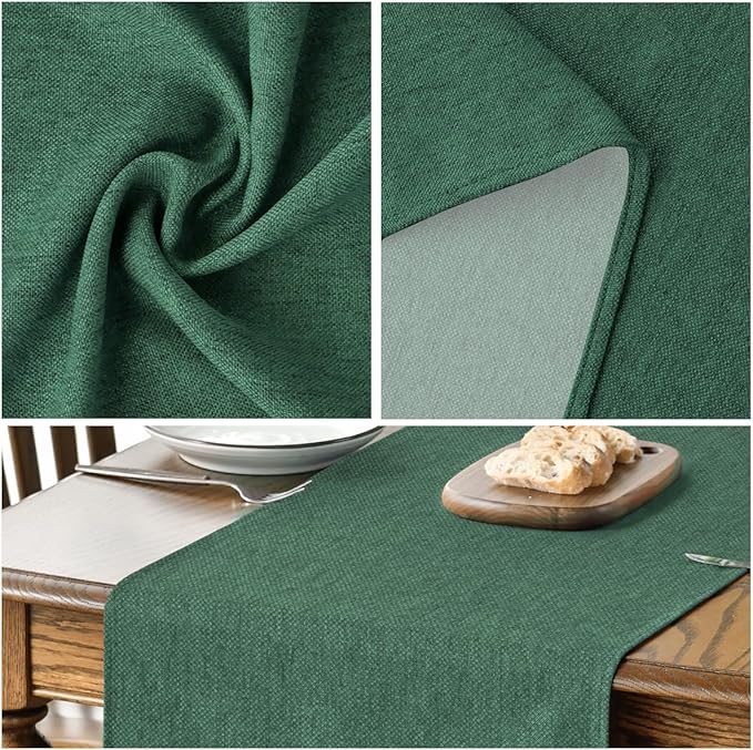 Artoid Mode Forest Green Table Runner, Seasonal Christmas Spring Washable Kitchen Dining Table Decoration for Home Party Decor 13x36 Inch