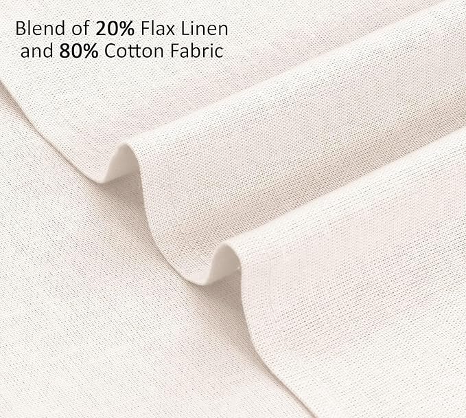 Ruvanti Linen Napkins Set of 12, 18x18 Cloth Napkins, Cotton Linen Blend Napkins Cloth Washable, Soft, Reusable Dinner Napkins for Wedding, Parties, Christmas, Thanksgiving, Everyday Use - Ivory