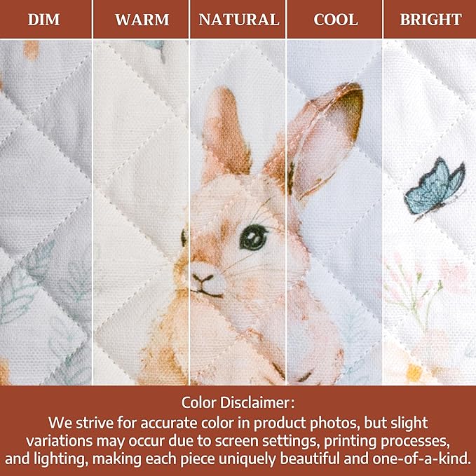 Maison d'Hermine Oven Gloves 100% Cotton Oven Mitt 7" x 13" with Loop Heat Resistant BBQ Cooking Gloves Baking Grilling Gifts for Mothers Day Spring/Summer (Pack of 1, Easter Dew)