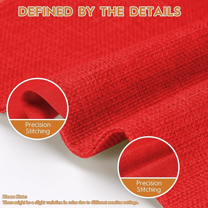 Placemats Set of 6 Linen Type Fabric Cloth Placemats, 18x12 Inch Double Layered Thick Wrinkle Free Heat Resistant Table Place, for Dining, Kitchen, Party (45 * 30cm, Red)