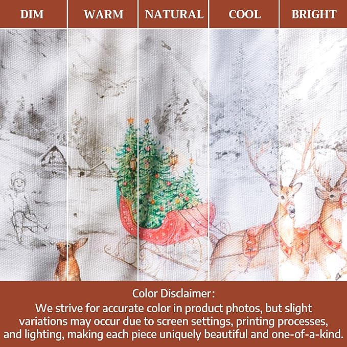 Maison d' Hermine Double Oven Mitt (7" x 35") 100% Cotton Heat Resistant BBQ Cooking Gloves with Loop for Thanksgiving Christmas Decorations Baking Cooking Handling Hot Pan (Christmas Tradition)