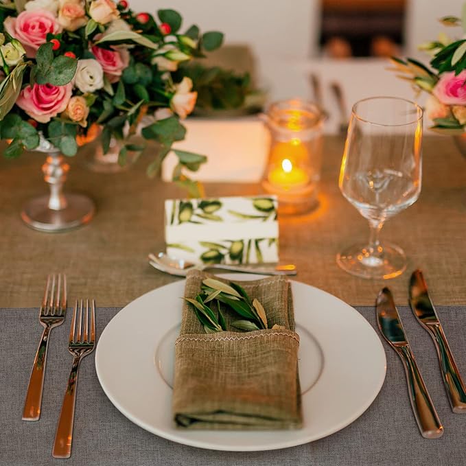 Sieral 12 Set Cloth Placemats Rectangle Dining Table Placemat Bulk 13 x 19 Inch Machine Washable Heat Resistant Cotton Linen Table Mats for Wedding Birthday Party Supplies(Dark Gray)