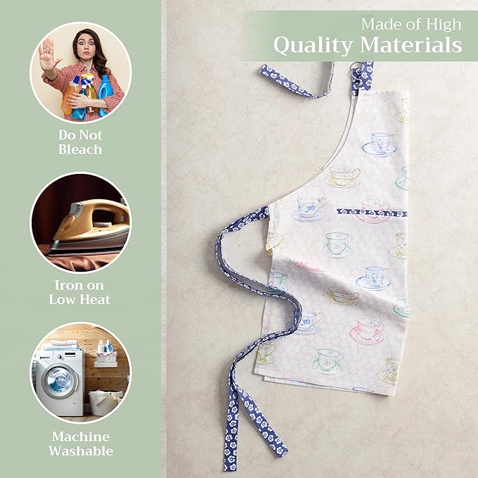 Maison d' Hermine 100% Cotton Apron for women with Pocket Kitchen Chef Apron for Men Cooking Mothers Day Gifts