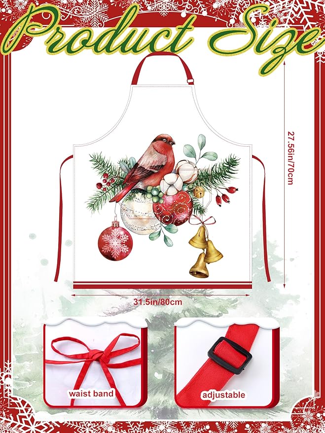 Geetery 4 Pcs Chicken Aprons for Women Rooster Print Apron Waterproof Adjustable for Kitchen Cooking