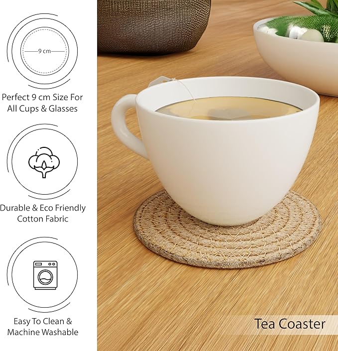 Encasa XO Kitchen Towels and Dishcloths Sets | 21 Pc Apartment Essentials Set | Oven Mitts and Pot Holders with Hanging Loop | Cooking Apron, Dish Cloth, Flour Sack and Coasters Beige Combo