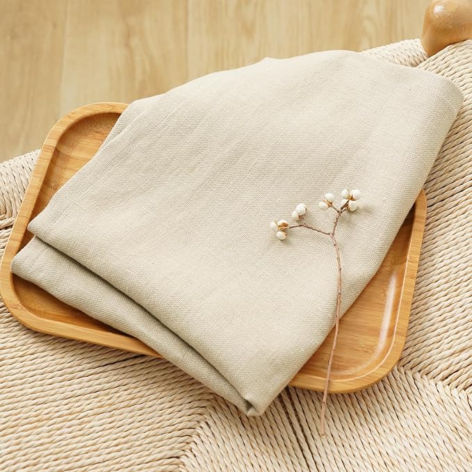 Linen Thick Kitchen Towels Set of 2-100% Linen Dish Towels with Hanging Loops, Super Soft Quick Dry Tea Towels Stonewashed and Handcrafted 17.7 x 23.6 Inch,Dark Apricot