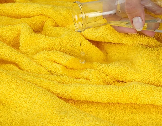 American Soft Linen Luxury Hand Towels for Bathroom, 600 GSM Heawy Weight 16x28 Size 100% Cotton Turkish 4 Piece Hand Face Towel Set, Yellow Hand Towels