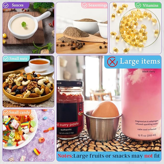 Qukaka 6x2.7 Oz Salad Dressing Container to Go,Handy Leakproof Stainless Steel Meal Prep Containers Reusable,Sauce Containers for Lunch Box, Picnics, Travel, Office and Kitchen Storage-Pink