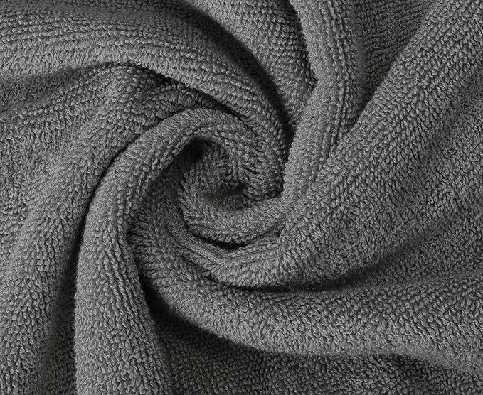 Oakias Premium Towel Set 600 GSM 6 Piece Grey - 100% Ring Spun Cotton Highly Absorbent Towels Set - Super Soft Bathroom Towel Set - Hotel Quality Double Stitched Hem - Ideal for Hotels, Spa, Gyms