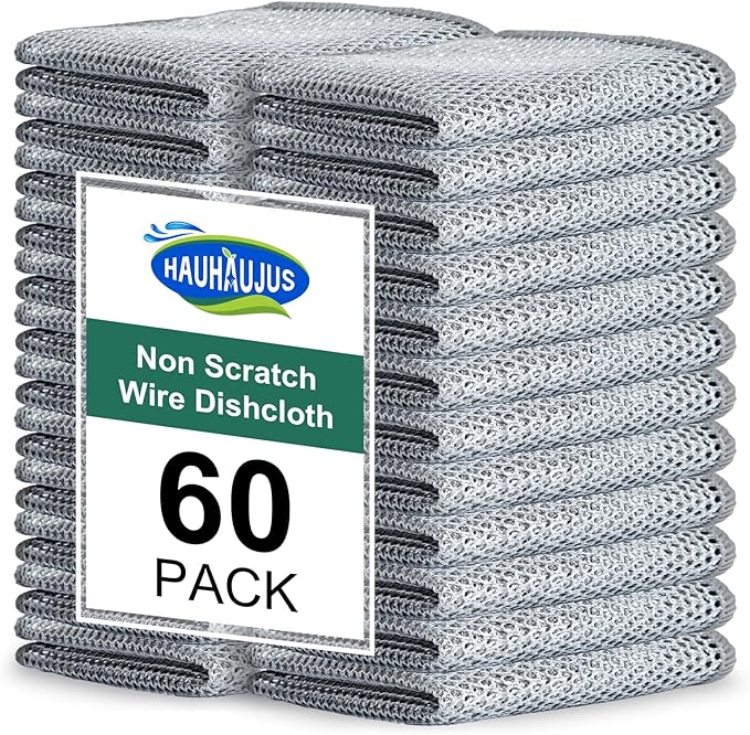 Non Scratch Wire Dishcloth, 60 Pack