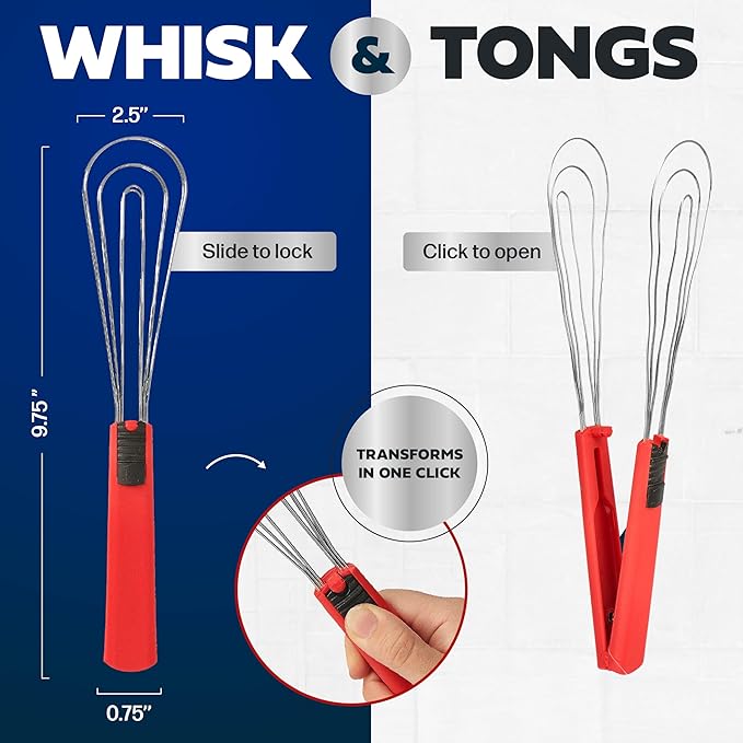 Tongs for Cooking Multipurpose 6-in-1, Kitchen Utensils, Whisks for Cooking, Egg Beater Mixer, Salad Tongs for Serving Grill Bbq Steel