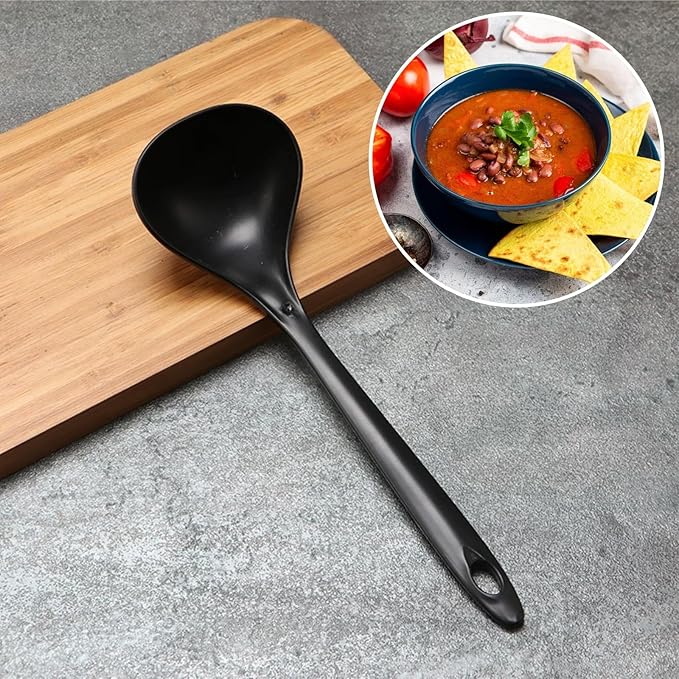 40 Pack Plastic Ladle Spoons, 9 Inch Disposable Large Serving Spoons with Long Handle, Heat Resistant Soup Ladle Bulk for Party Catering Buffet Restaurant