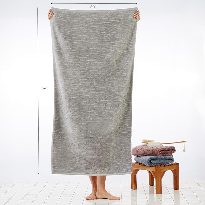 SKL Home CloudSoft Cotton Luxury 4 Pc Bath Towel Set, Gray