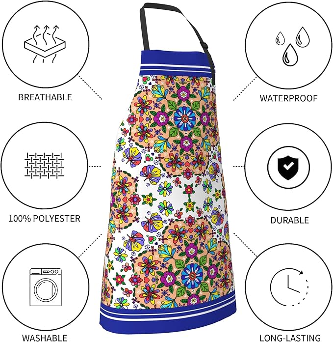Funny Apron Polyester Grooming Aprons with Pocket for Cooking Kitchen Grilling Adults