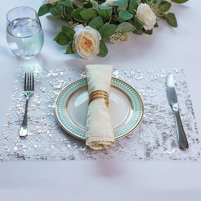 Snowkingdom Silver Table Runner, Sequin Glitter Foil Metallic Runner 11 Inch x 100 Feet, Silver Mesh Table Decorations Centrepiece for Wedding Birthday Party Christmas