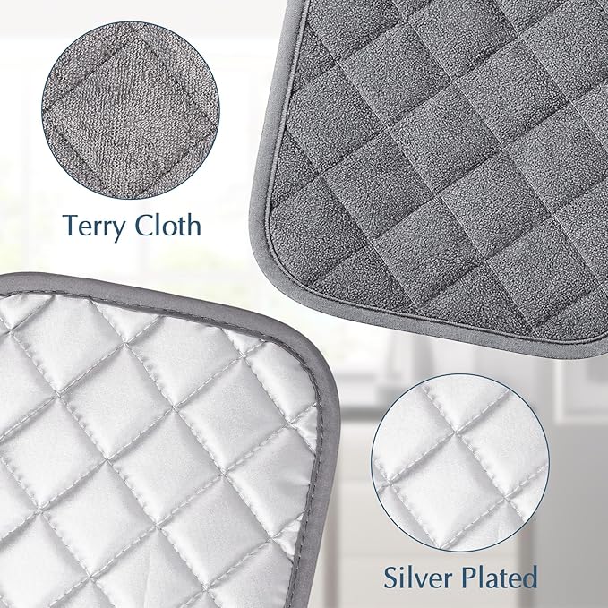 6 PCS Cotton Pot Holders for Kitchen Heat Resistant Hot Pads Square Potholders Set Oven Mitts Trivets Black Blue Grey Kitchen Accessories