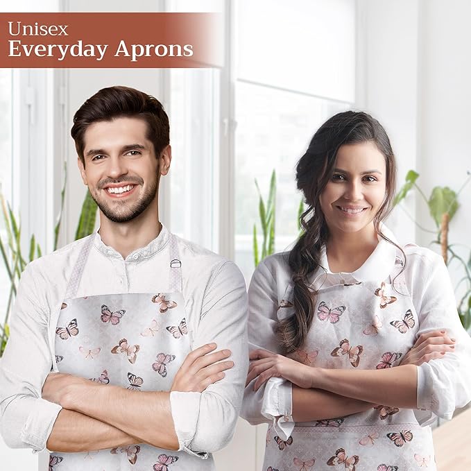 Maison d' Hermine 100% Cotton Apron for women with Pocket Kitchen Chef Apron for Men Cooking Mothers Day Gifts