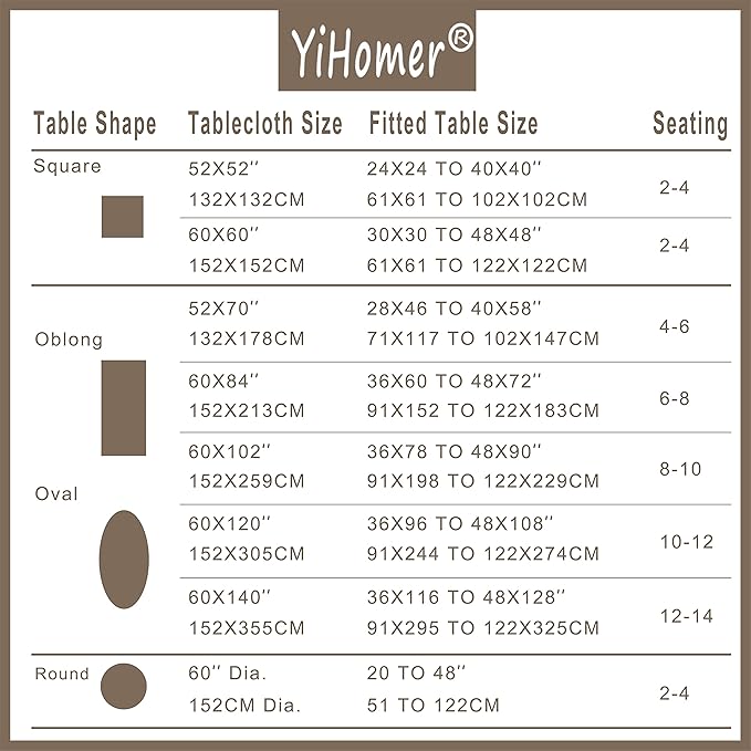 YiHomer Pastoral Square Tablecloth - 52 x 52 Inch Table Cloth - Washable Table Cover with Dust-Proof Wrinkle Resistant for Restaurant, Picnic, Bistro, Indoor and Outdoor Dining, Green Leaf