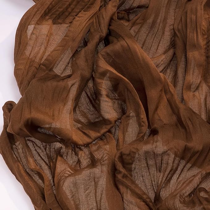 Socomi 2pcs Brown Coffee Easter Spring Cheesecloth Table Runner Boho Rustic Gauze 120 inch 10FT Cheese Cloth Runner for Wedding Party Baby Shower Birthday Home Decor Holiday Decorations
